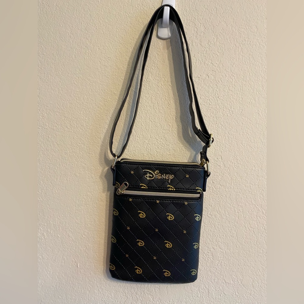 Loungefly Black and Gold Crossbody Bag